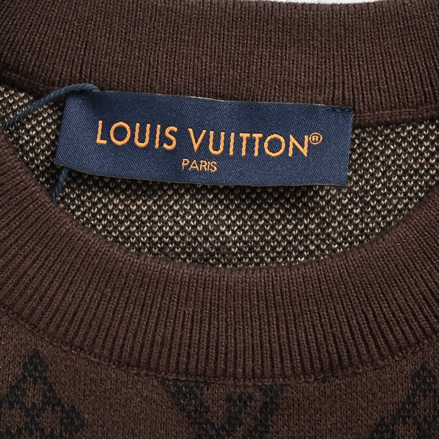 Louis Vuitton/Louis Vuitton 26ss presbyopic gradient jacquard knitted short sleeves